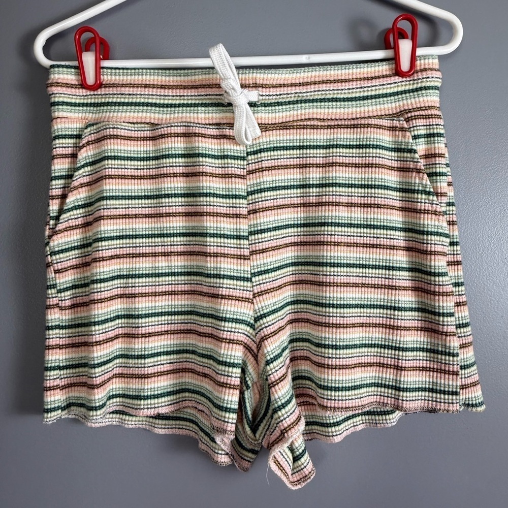 O'Neill Striped Surfer Beach Stretchy Knit Shorts Womens Sz M